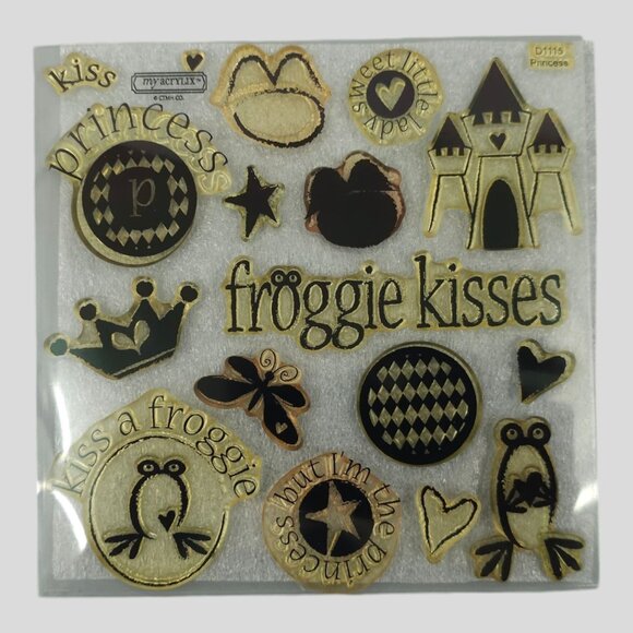 Close To My Heart My Acrylix Stamp Set Princess D1115 Frog Crown Castle Heart - Picture 3 of 4